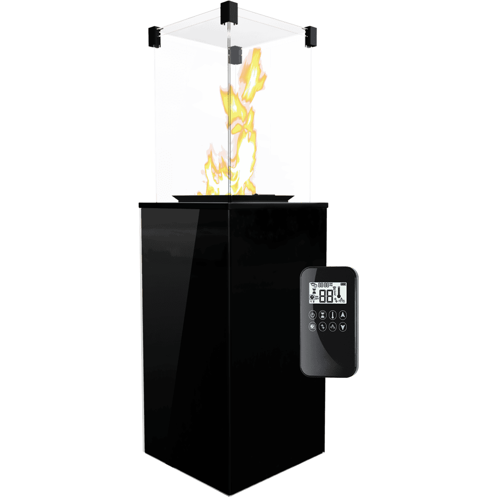 Kratki Patio terrasverwarmer met vlammen en afstandsbediening