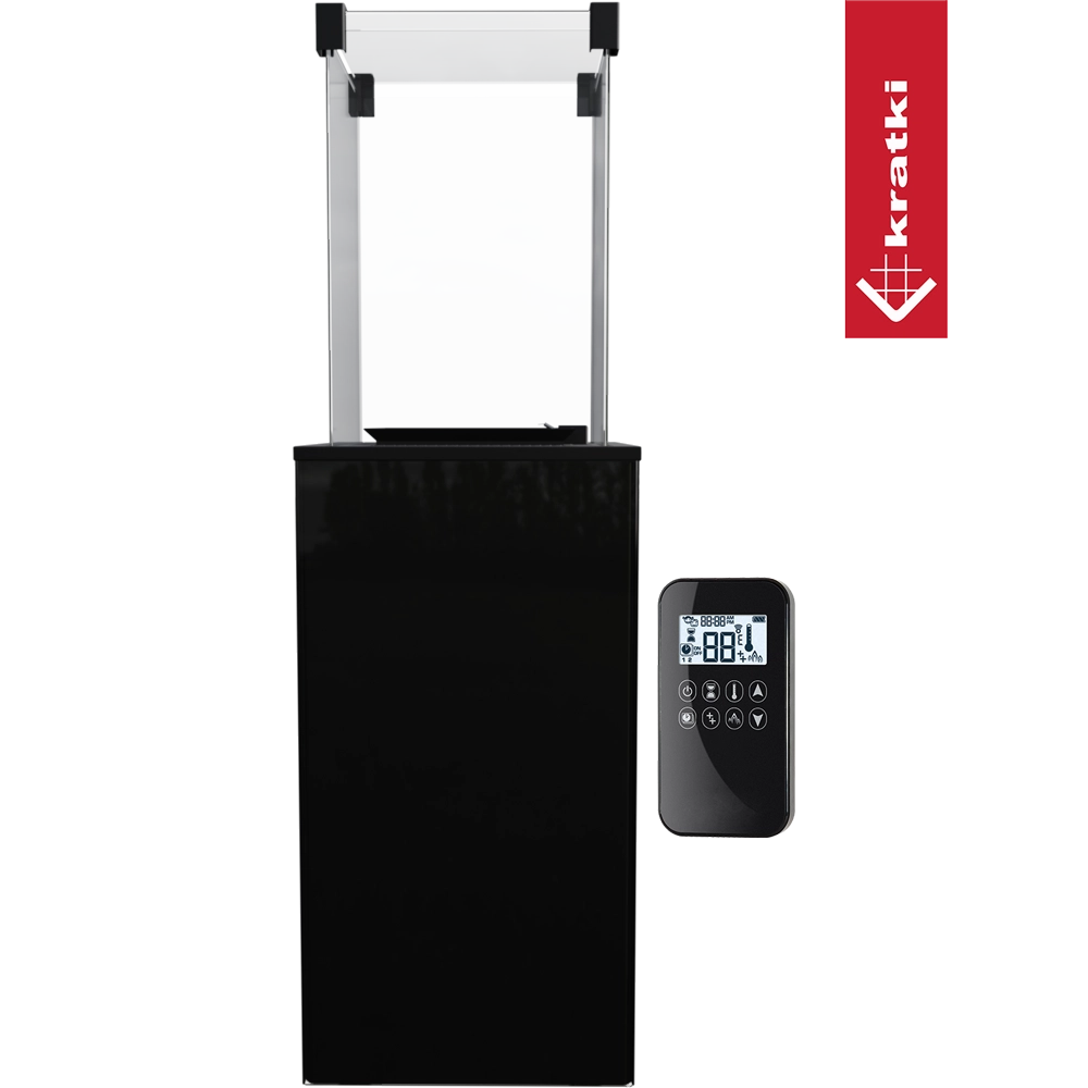 Zwarte Kratki Patio terrasverwarmer met afstandsbediening
