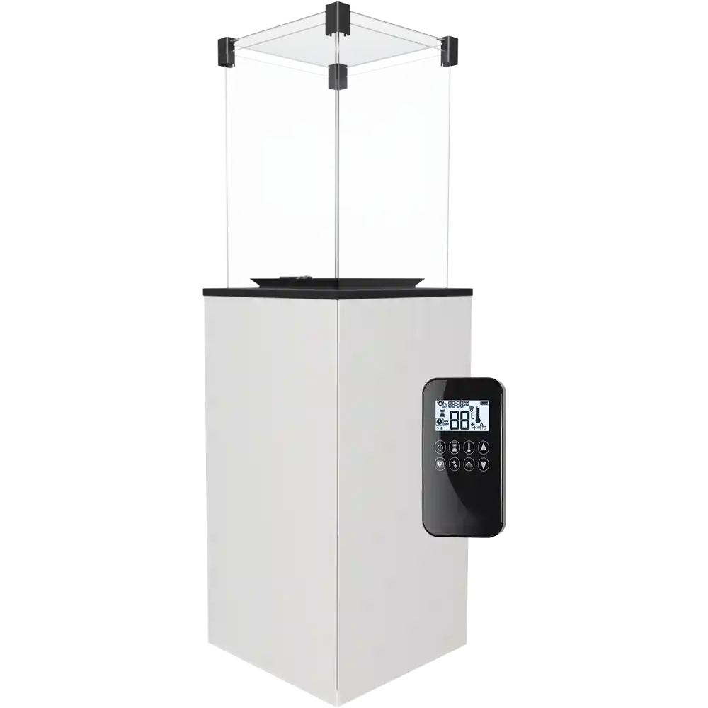Kratki Patio terrasverwarmer met glazen omkasting en afstandsbediening