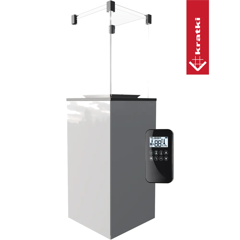 Kratki Patio terrasheater met glazen omkasting en afstandsbediening