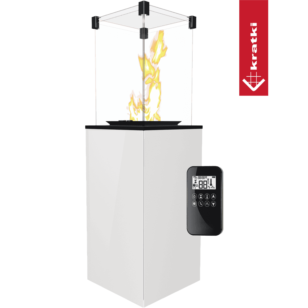 Kratki Patio terrasheater met vlammen en afstandsbediening