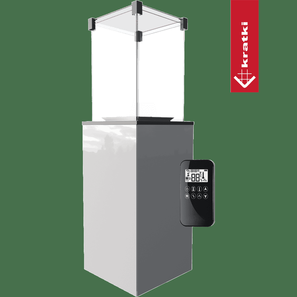 Kratki Patio terrasverwarmer met glazen kap en afstandsbediening