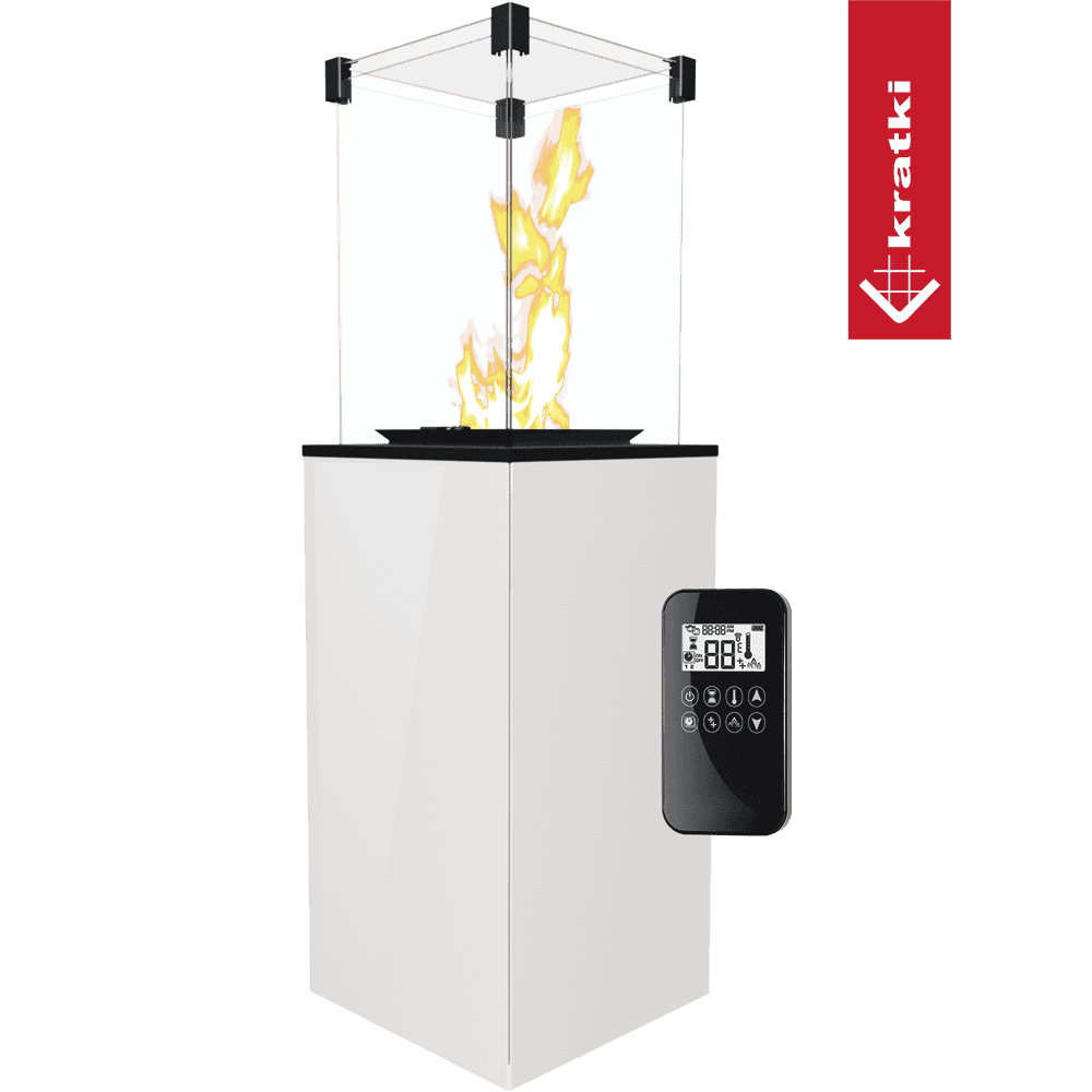 Kratki Patio terrasheater met vlammen en afstandsbediening