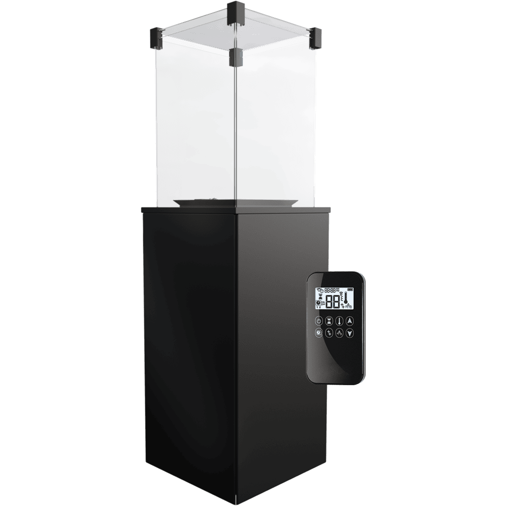 Kratki Patio terrasverwarmer met glazen behuizing en afstandsbediening