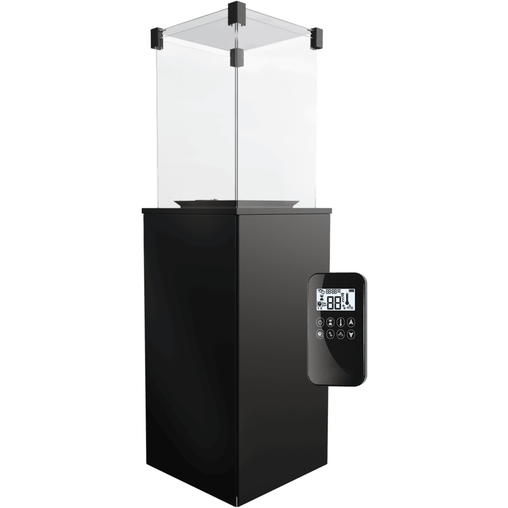 Kratki Patio terrasverwarmer met glasafscherming en afstandsbediening