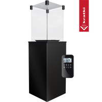 Kratki Patio terrasheater met glazen omkasting en bediening