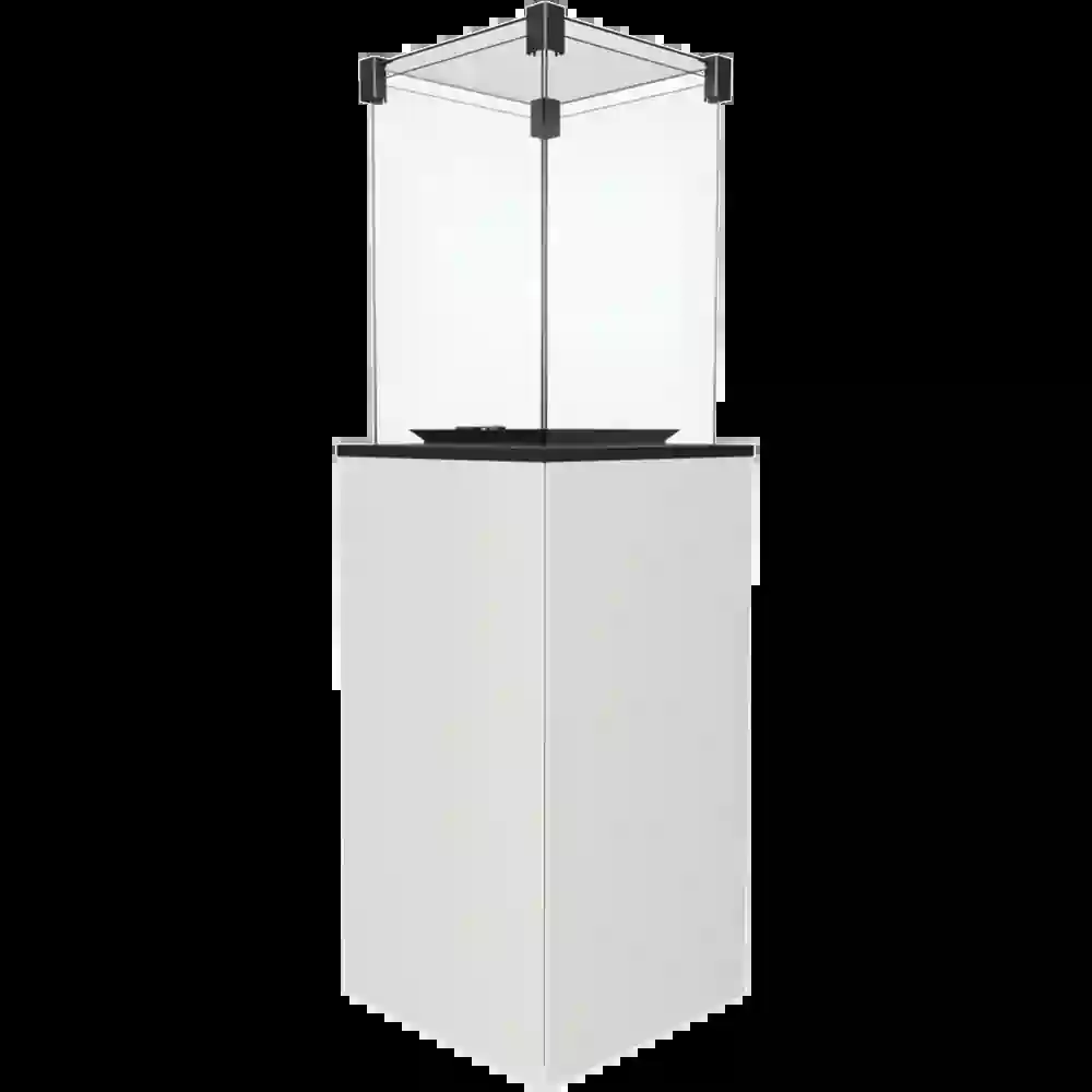 Kratki Patio terrasheater met glazen ombouw en witte behuizing