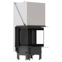 Balstil Milano 600/400 inzethaard met open glazen hoek en witte ombouw