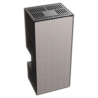 Balstil Milano 680/280-kachel, achterzijde met metalen panelen en geventileerd bovenrooster