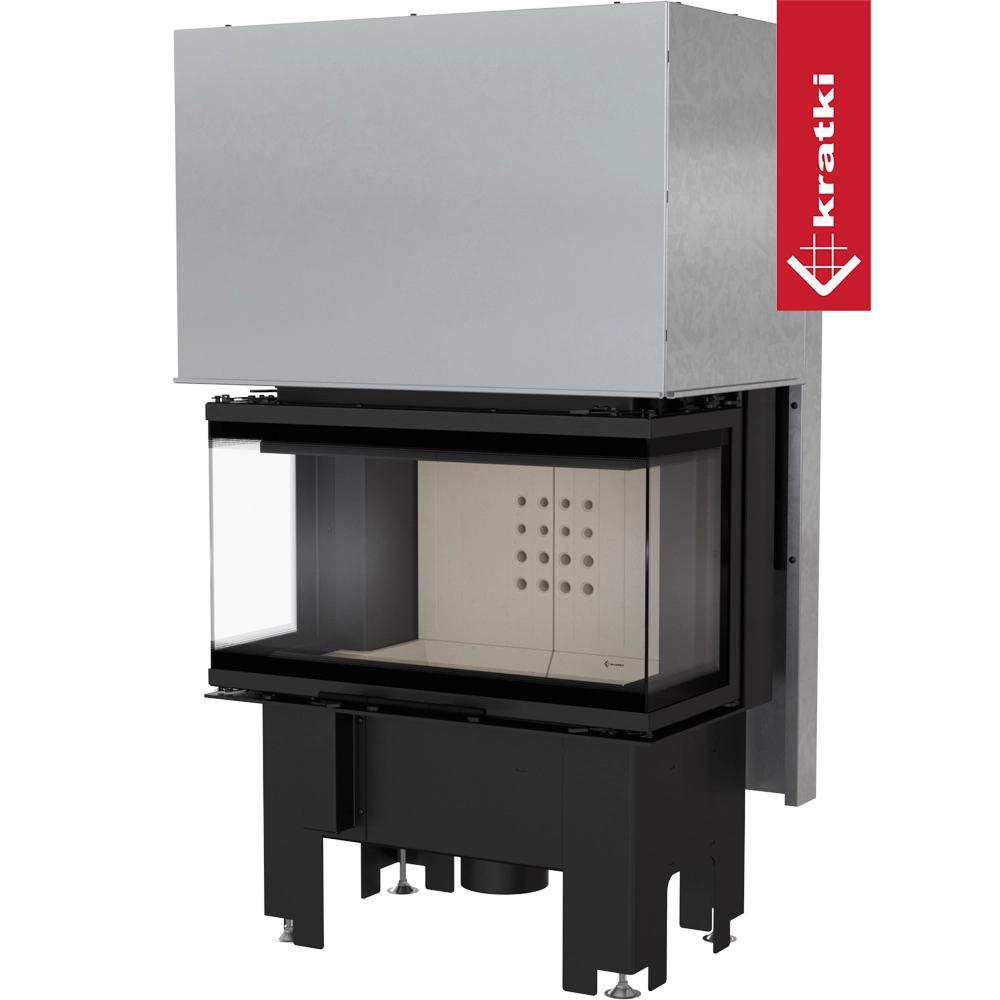 Kratki NBC 680/280 inbouwhaard met zwart glazen front en grijze mantel