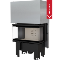 Kratki NBC 680/280 inbouwhaard met zwart glazen front en grijze mantel