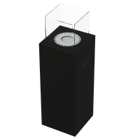 Kratki Tower zwarte vrijstaande kachel met glazen zijpanelen