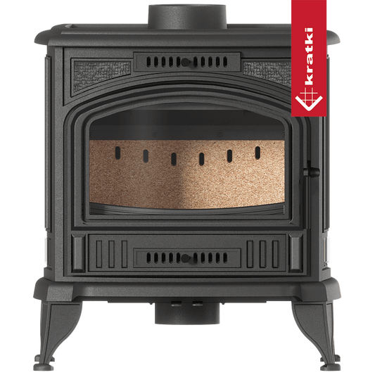 Kratki K6 Eco houtkachel met zichtbare brandkamer