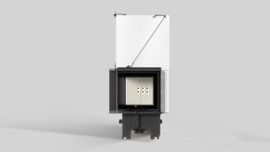 Balstil Milano 480/480 inzethaard met geopende deur en zichtbaar geribbeld interieur, op neutrale achtergrond