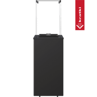 Kratki Patio Mini zwart vrijstaand toestel met transparante zijpanelen