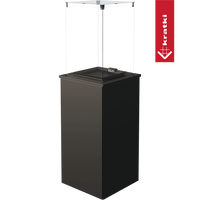 Kratki Patio Mini zwarte vrijstaande terrasverwarmer met glazen ombouw