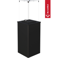 Kratki Patio Mini zwarte hangende terrasverwarmer met glazen scherm