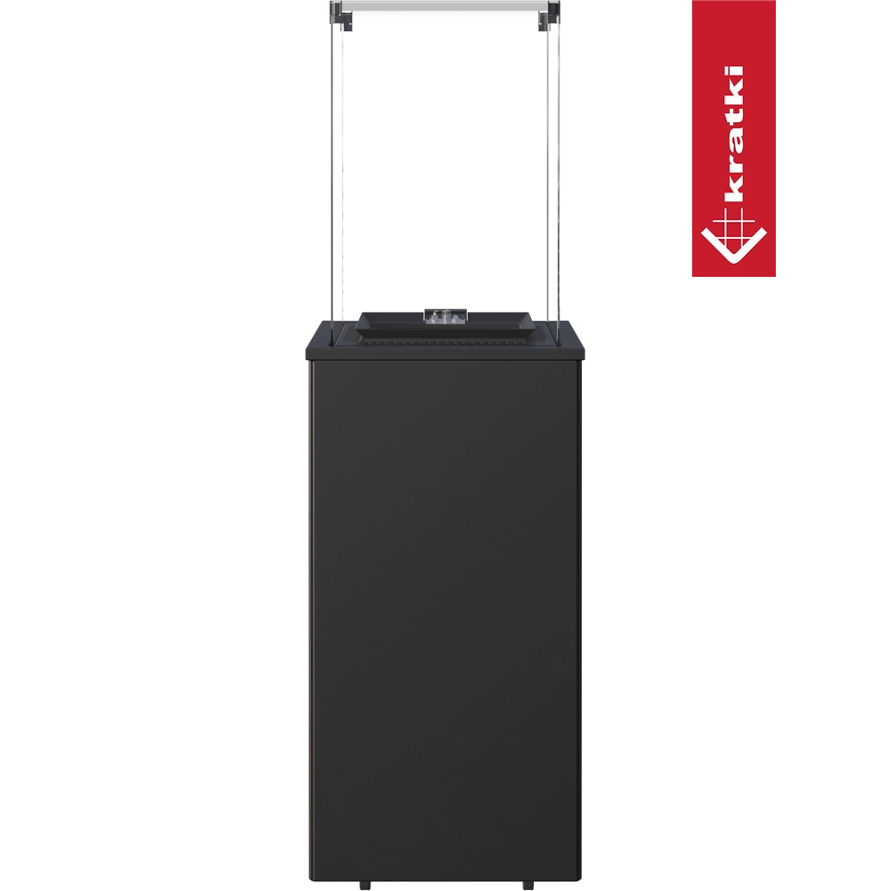 Zwarte Kratki Patio Mini met glazen panelen op transparante achtergrond