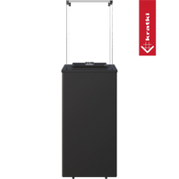 Zwarte Kratki Patio Mini met glazen panelen op transparante achtergrond