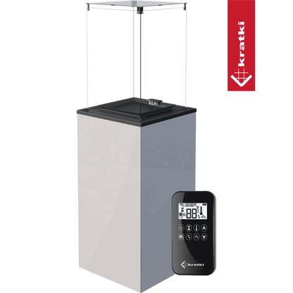 Kratki Patio Mini terrasverwarmer met glas en afstandsbediening
