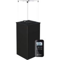 Kratki Patio Mini zwarte terrasverwarmer met glazen ombouw en afstandsbediening