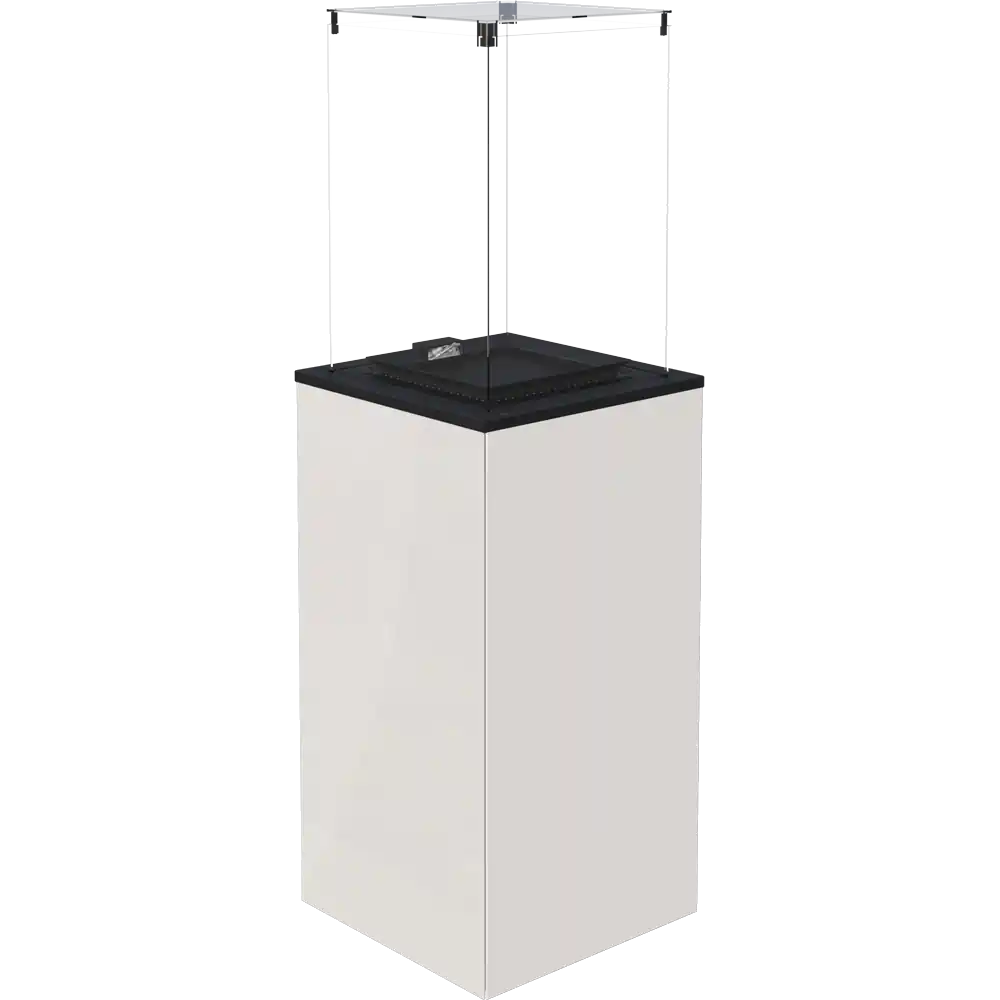 Kratki Patio Mini terrasverwarmer met glazen ombouw en zwart bovenpaneel