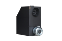 LS Kamna Turbo met zwarte metalen behuizing en zilveren ventilator