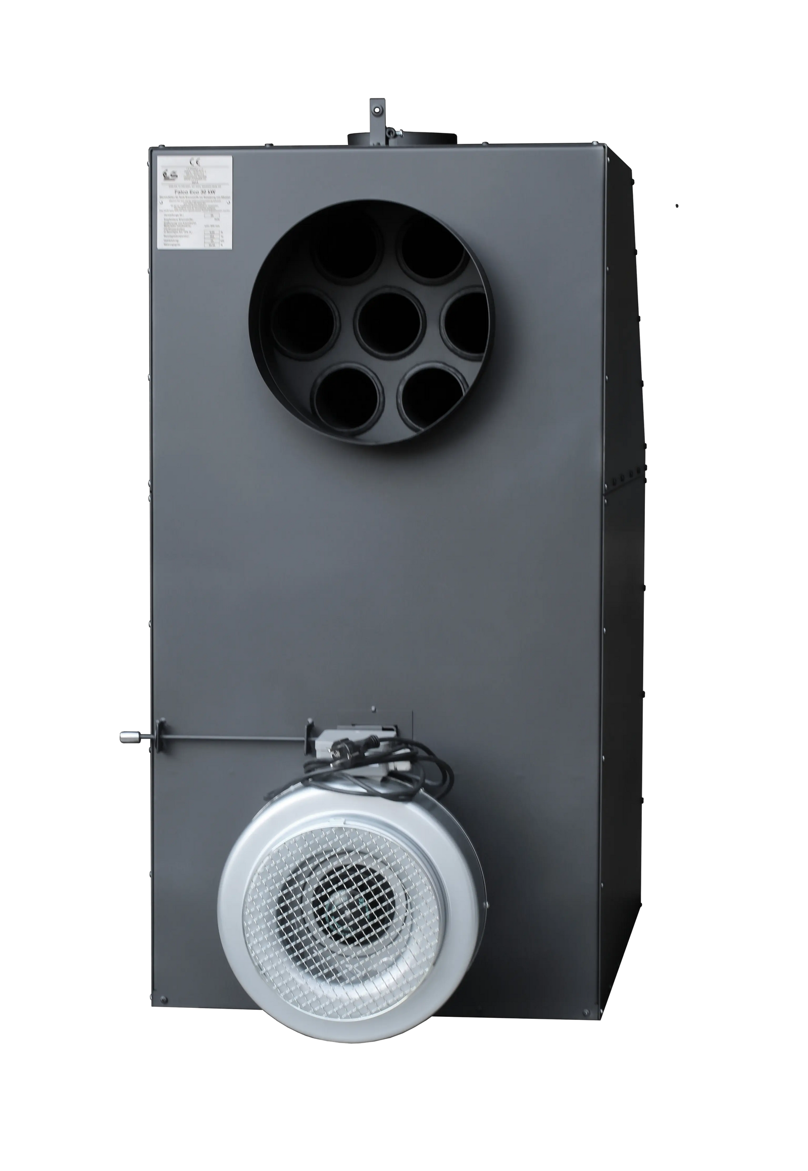LS Kamna Turbo zwarte kachel met ronde openingen en ventilator