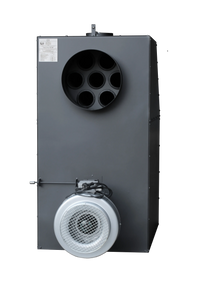 LS Kamna Turbo zwarte kachel met ronde openingen en ventilator