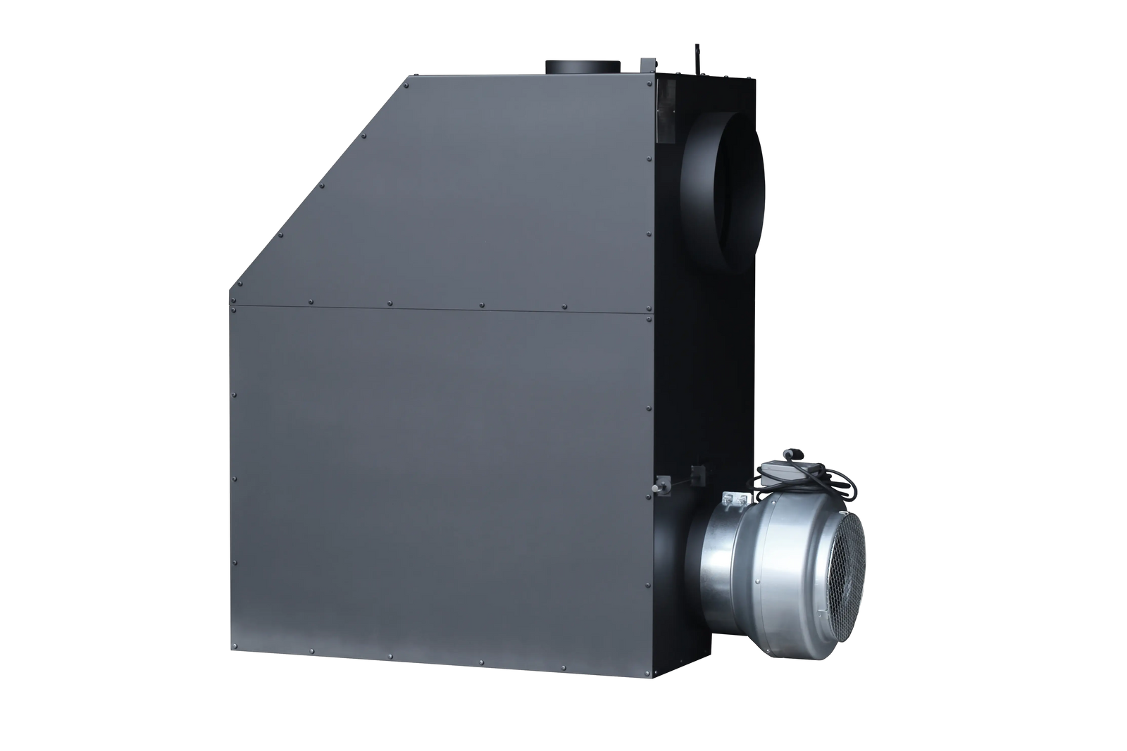 LS Kamna Turbo met metalen behuizing en ventilator op witte achtergrond