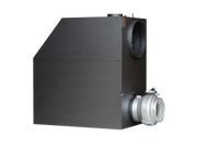 LS Kamna Turbo zwarte metalen unit met ventilator, op witte achtergrond