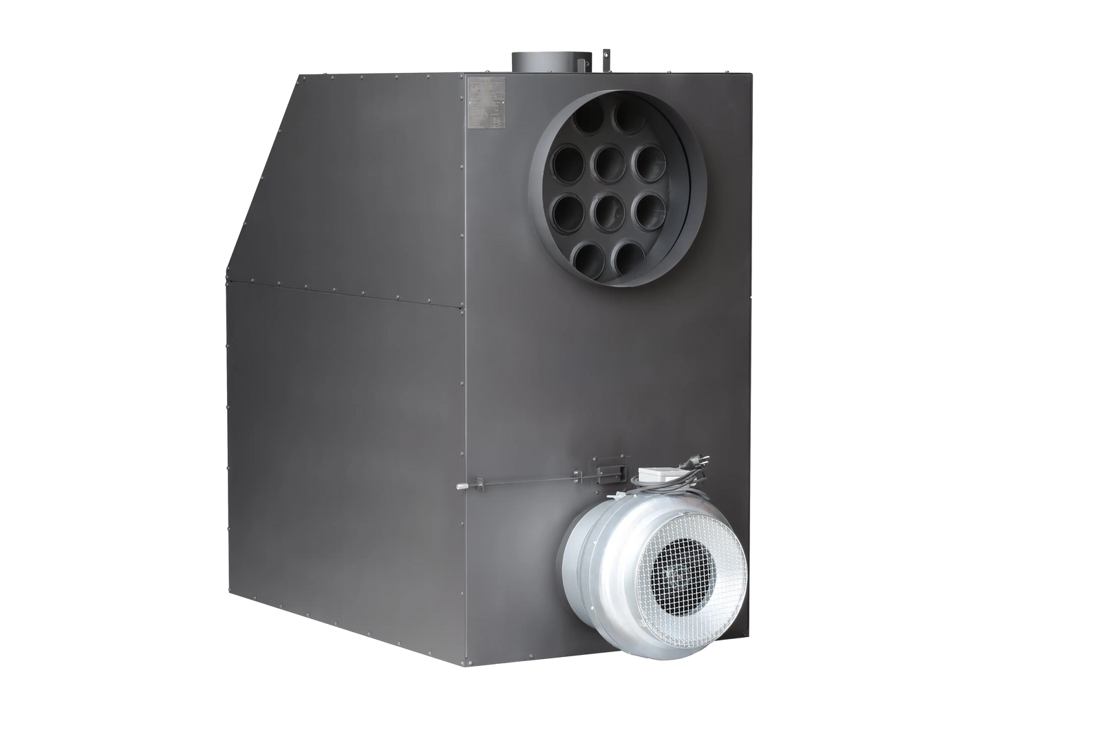 LS Kamna Turbo stalen kachel met ronde luchtopeningen en ventilator