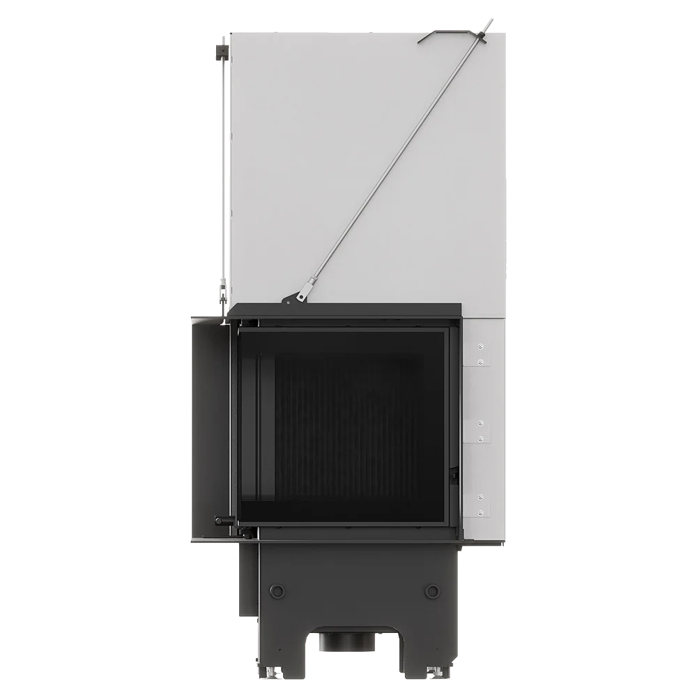 Balstil Milano 480/480 inbouwhaard met geopende deur op witte achtergrond