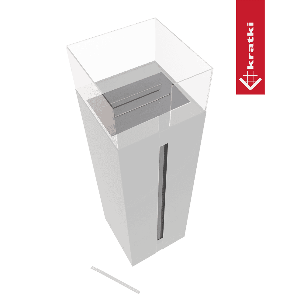Kratki Romeo technische tekening van witte haard met glas