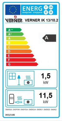 Verner IK 13/10.2 energielabel met A-classificatie en 1,5 kW, 11,5 kW