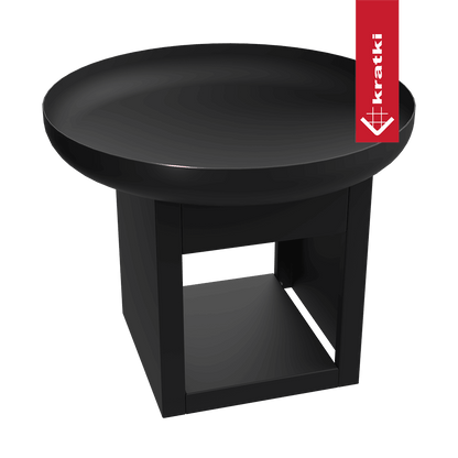 Kratki Crater 600 zwarte haardtafel met ronde schaal