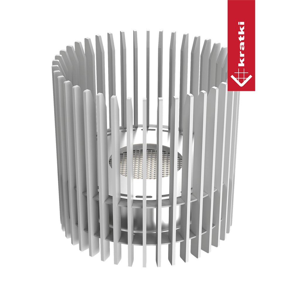 Kratki Ribo open haard met verticale witte lamellen