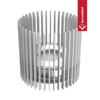 Kratki Ribo open haard met verticale witte lamellen