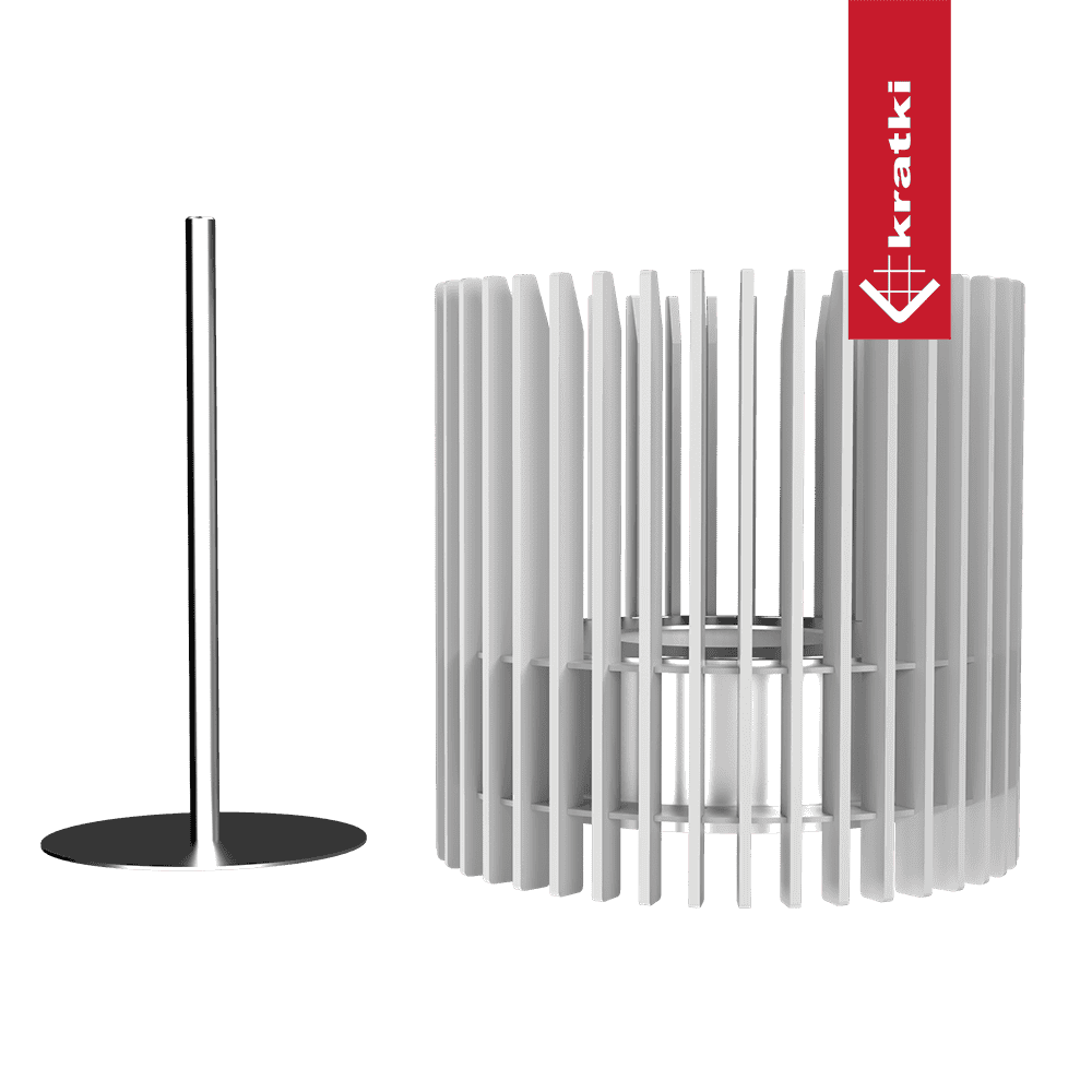 Kratki Ribo kachelpaneel met verticale lamellen en zwarte voet
