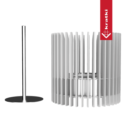 Kratki Ribo kachelpaneel met verticale lamellen en zwarte voet
