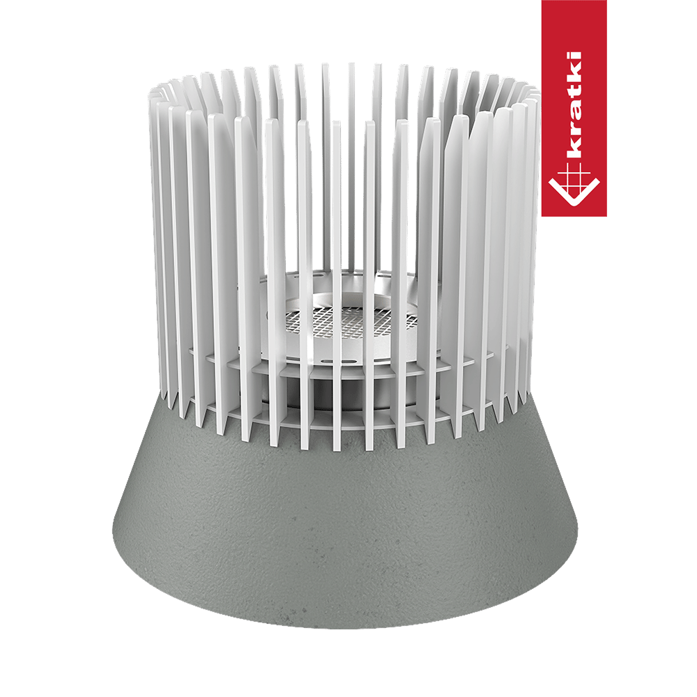 Kratki Ribo witte kachelkap met verticale lamellen