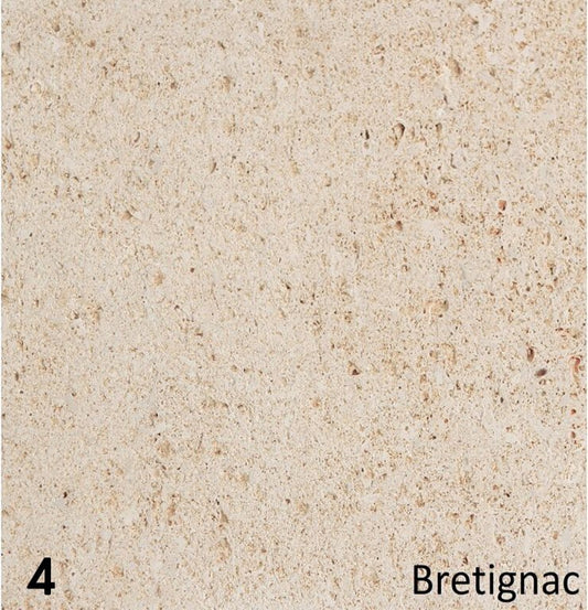 Schouw Amarillo Bretignac, beige natuursteen met fijne spikkels