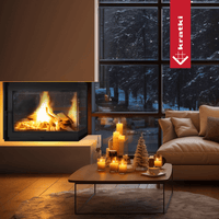 Kratki Simple Z in moderne woonkamer met brandend haardvuur