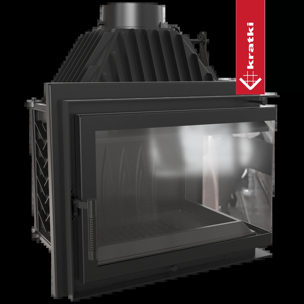 Kratki Simple Z in zwart, inbouwhaard met glazen deur