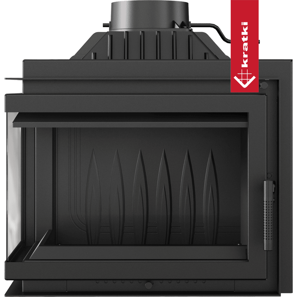 Kratki Simple M 10 kW zwarte haardinzet op groene achtergrond