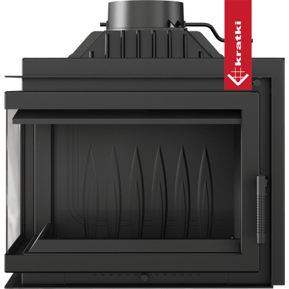 Kratki Simple M 10 kW zwarte haardinzet op groene achtergrond