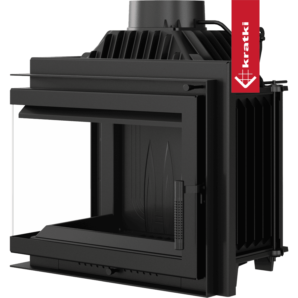 Kratki Simple M 10 kW inzethaard in zwart, open front