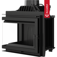 Kratki Simple M inbouwhaard met zwart frame en glazen deur