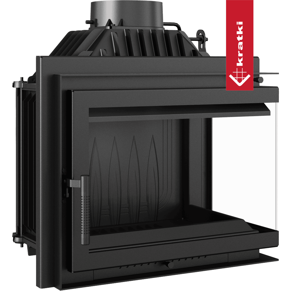 Kratki Simple M inbouwhaard met open front en zwart frame