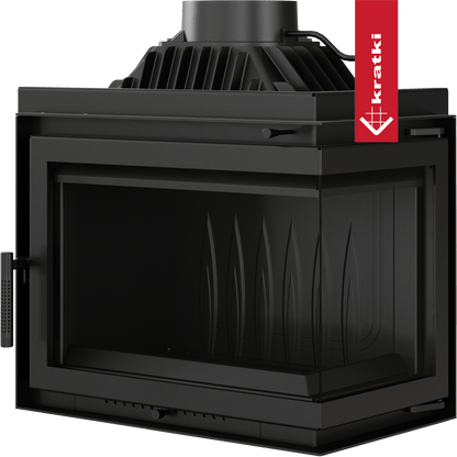 Kratki Simple M 10 kW zwarte haardkachel met glazen deur